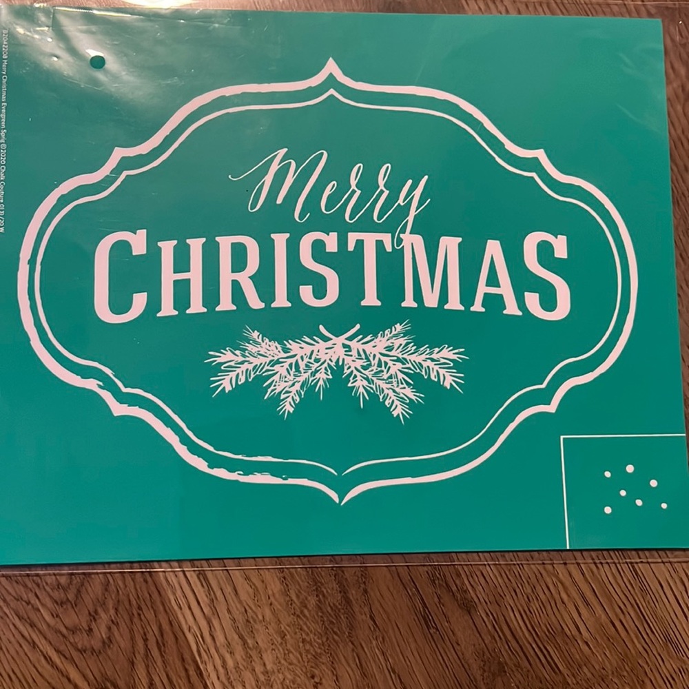Merry Christmas Evergreen Sprig Chalk Couture Transfer Size B